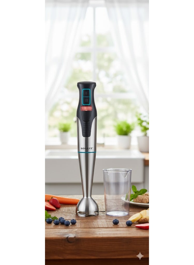 sokany SK-758 Stainless Steel Hand Mixer with Custom Mixing Jar - Powerful Motor for Mixing and Grinding - Ergonomic Design and Easy to Clean - Image 1